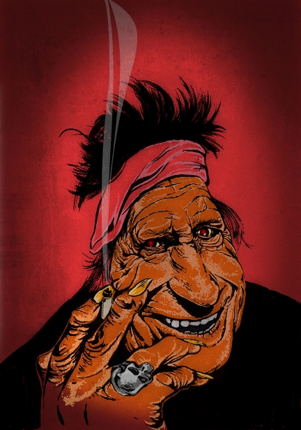 Karikatur von Keith Richards