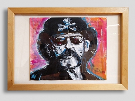 Lemmy Kilmister – Acryl auf Taschenbuch