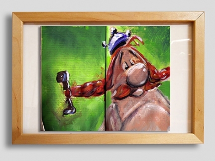 Obelix erblickt Falbala