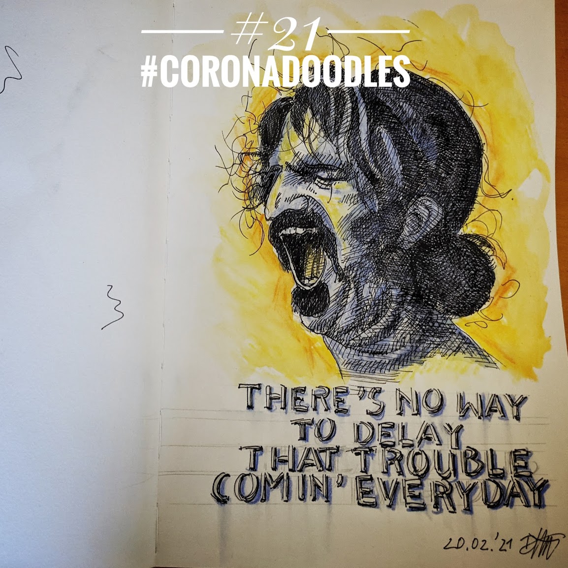 ? My #21 #doodle in times of #corona ? Made with @indigraphpen in #collaboration with @9iiox.rxuthhh_